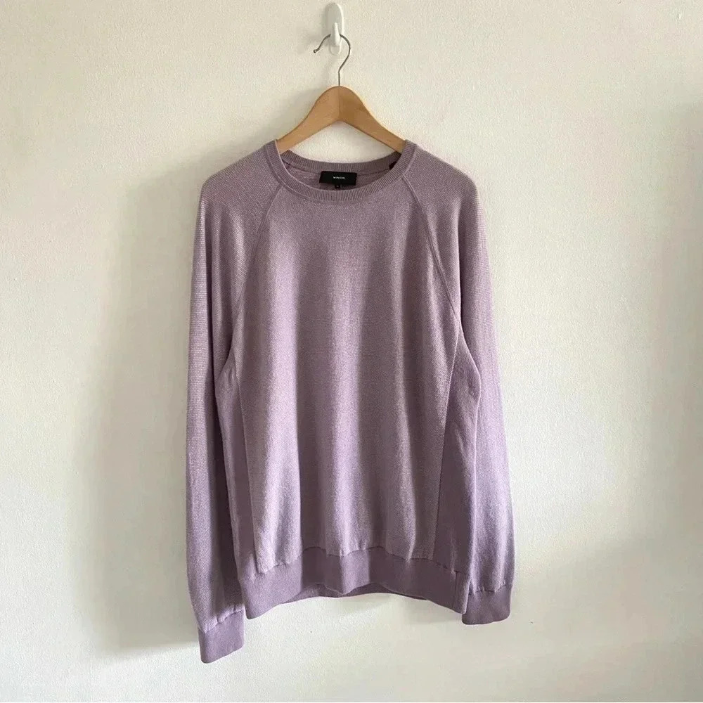 Vince Crewneck Cashmere And Wool Blend In Light Purple Sweater Sz XL‎ $265